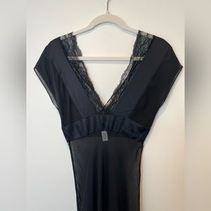 DIANE VON FURSTENBURG Sheer Black Silk Dress Sz 4
